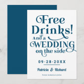 Freie Getränke Funny Lässig Wedding retten das Dat Einladung (Vorne/Hinten)