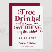 Freie Getränke Funny Lässig Wedding retten das Dat Einladung (Vorne/Hinten)