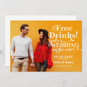 Freie Getränke Funny Lässig Wedding retten das Dat Einladung (Vorne/Hinten)