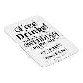 Freie Getränke Funny Lässig Wedding retten das Dat Magnet (Rechte Seite)