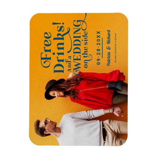 Freie Getränke Funny Lässig Wedding retten das Dat Magnet (Vertikal)