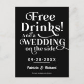 Freie Getränke Funny Lässig Wedding retten das Dat Postkarte (Vorderseite)