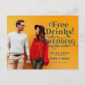 Freie Getränke Funny Lässig Wedding retten das Dat Postkarte (Vorderseite)