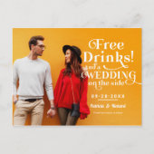 Freie Getränke Funny Lässig Wedding retten das Dat Postkarte (Vorderseite)