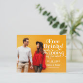 Freie Getränke Funny Lässig Wedding retten das Dat Postkarte (Stehend Vorderseite)