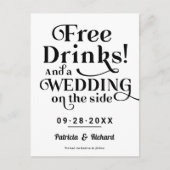 Freie Getränke Funny Lässig Wedding retten das Dat Postkarte (Vorderseite)