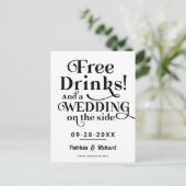 Freie Getränke Funny Lässig Wedding retten das Dat Postkarte (Stehend Vorderseite)