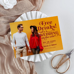 Freie Getränke Funny Lässig Wedding retten das Dat Postkarte