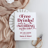 Freie Getränke Funny Lässig Wedding retten das Dat