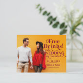 Freie Getränke Funny Lässig Wedding retten das Dat Postkarte (Stehend Vorderseite)