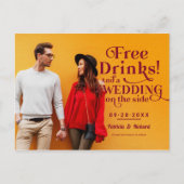 Freie Getränke Funny Lässig Wedding retten das Dat Postkarte (Vorderseite)