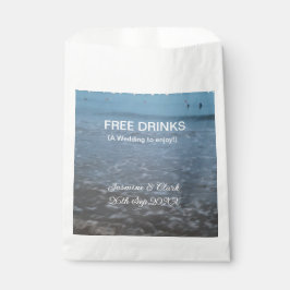Freie Getränke Save the Date Strandhochzeit hinzuf Geschenktütchen
