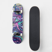 Freie, handgemalte moderne geometrische Kunst Skateboard (Vorderseite)