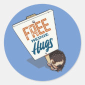 Freie Hedge Hugs Funny Igel Picket Cartoon Runder Aufkleber (Vorderseite)