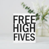 Freie High Fives Postkarte (Stehend Vorderseite)