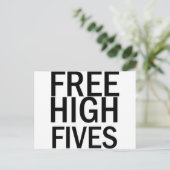 Freie High Fives Postkarte (Stehend Vorderseite)