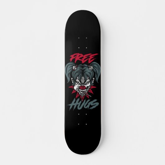 Freie Hugs Beängstigendes Clowngesicht Skateboard (Vorne)