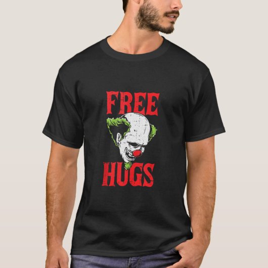 Freie Hugs Clown Lazy Halloween Kostüm Beängstigen T-Shirt (Vorderseite)