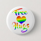 Freie Hugs | LGBTQ+-Preis Button (Vorderseite)