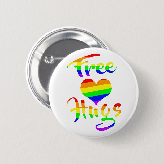 Freie Hugs | LGBTQ+-Preis Button (Vorne & Hinten)