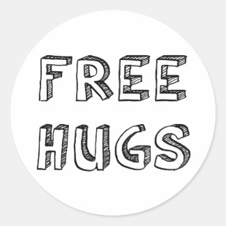 Freie Hugs Runder Aufkleber