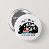 Freie Hugs von Mama Bären Button (Vorne & Hinten)