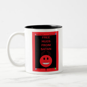 Freie Hugs von Satan Zweifarbige Tasse