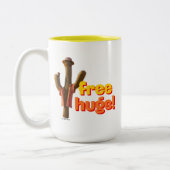 Freie Hugs! Zweifarbige Tasse (Links)