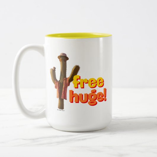 Freie Hugs! Zweifarbige Tasse (Links)