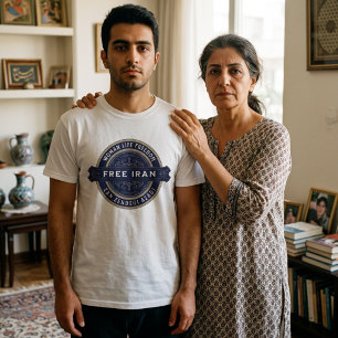 Freie Iran-Frau   Mahsa Amini-Abzeichen Navy T-Shirt