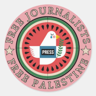 Freie Journalisten Freie Palästina Runder Aufkleber