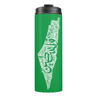 Freie Karte und Flagge Palästinas ف ل س ط ي ن Thermosbecher
