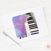 Freie Keyboard-Musik Quadratischer Aufkleber (Umschlag)