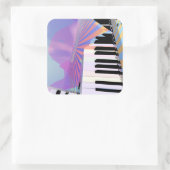 Freie Keyboard-Musik Quadratischer Aufkleber (Tasche)
