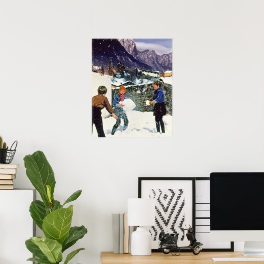 Freie Kinder im Winter Poster (Heimbüro)