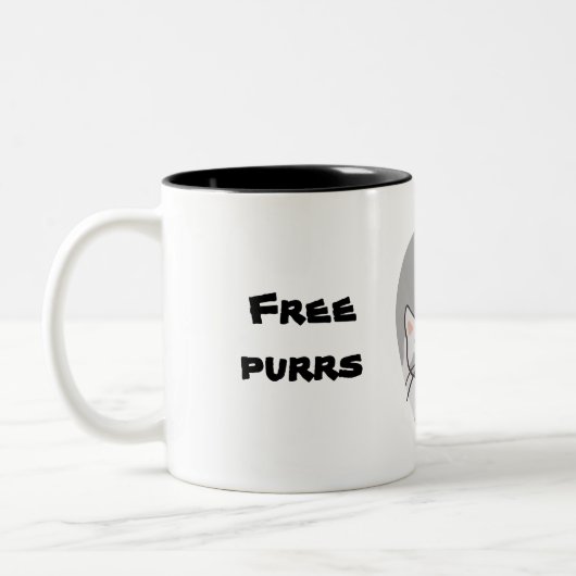 Freie Knüppel- und Kätzchenstimmen Zweifarbige Tasse (Links)