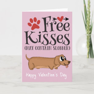 Freie Küsse...und Hummer Valentine vom Hund Feiertagskarte
