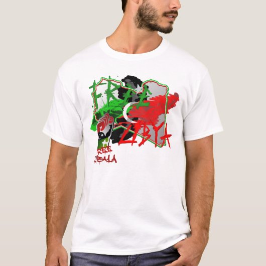 Freie Libyen-Kunst-Karte von Libyen T-Shirt (Vorderseite)