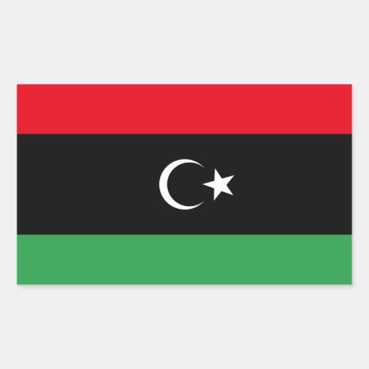 Freie libysche Flagge Rechteckiger Aufkleber (Vorderseite)