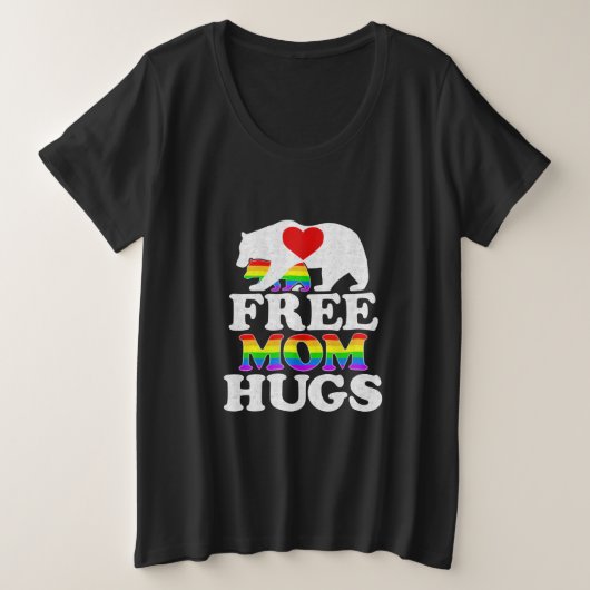 Freie Mama Hugs Frauen LGBT Pride Mama Bear Große Größe T-Shirt (Design vorne)
