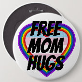 Freie Mama Hugs LGBT Pride Rainbow Herz Button (Vorne & Hinten)