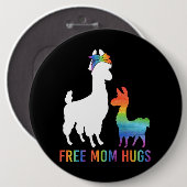 Freie Mama Hugs Mama Llama Button (Vorne & Hinten)