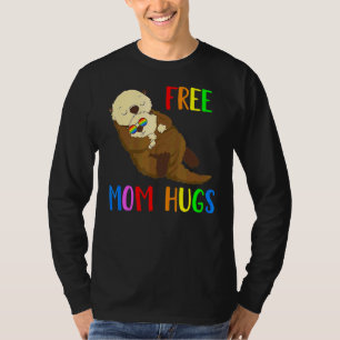 Freie Mama Hugs Otter Niedliche Regenbogenflagge G T-Shirt