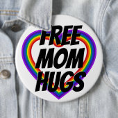 Freie Mama Hugs Pride Rainbow Herz Button (Beispiel)