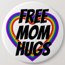 Freie Mama Hugs Pride Rainbow Herz Button