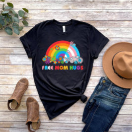 Freie Mama Hugs Pride Women Rainbows Blume T-Shirt
