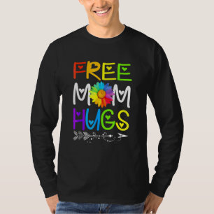 Freie Mama Hugs Rainbow Sonnenblumen Gay Pride T-Shirt