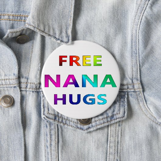 Freie Nana umarmt LGBT LGBTQ Stolz Rainbbow Knopf Button (Beispiel)