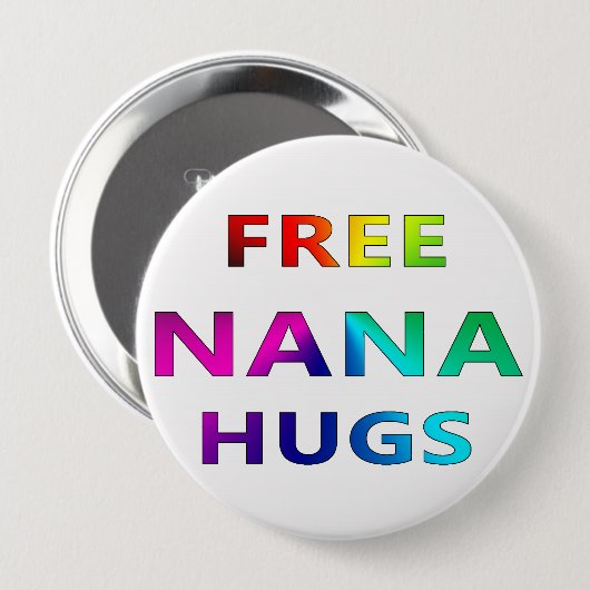 Freie Nana umarmt LGBT LGBTQ Stolz Rainbbow Knopf Button (Vorne & Hinten)