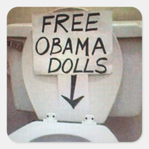 FREIE OBAMA-PUPPEN QUADRATISCHER AUFKLEBER